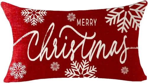 Miniatura 11 de ITFRO Juego de 2 fundas de almohada de algodón y lino, decoración de Navidad, decoración de pinos, árboles de pino, plantas del bosque, funda