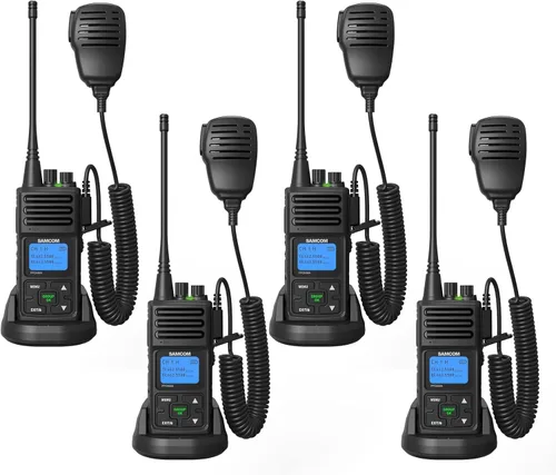 Miniatura 12 de AMCOM - Walkie Talkies comerciales de 5 W, paquete de 2 con micrófono de altavoz IP67 impermeable, llamadas grupales de largo alcance radio