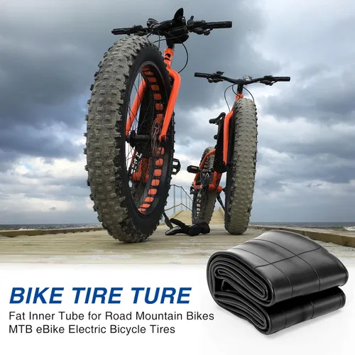 Miniatura 7 de Paquete de 2 tubos de bicicleta de neumáticos gruesos de 20/26 × 4.0-5.0: tubo de bicicleta resistente con válvula Schrader AV de 1.260 in