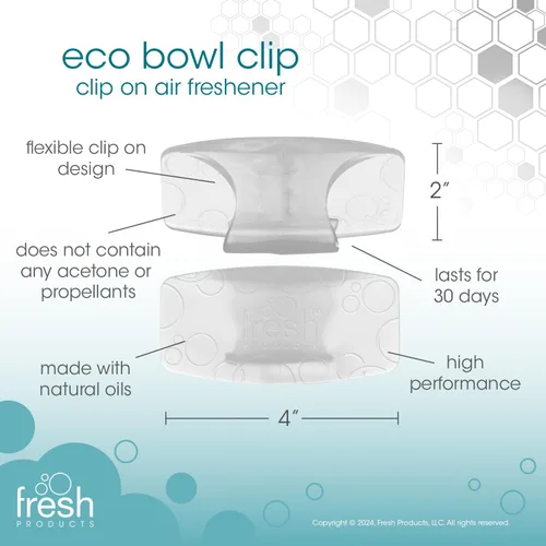 Miniatura 6 de Fresh Products Ambientador ecológico con clip, diseño versátil, ambientador de inodoro, sin químicos, aceites naturales, discreto, dura 30 días