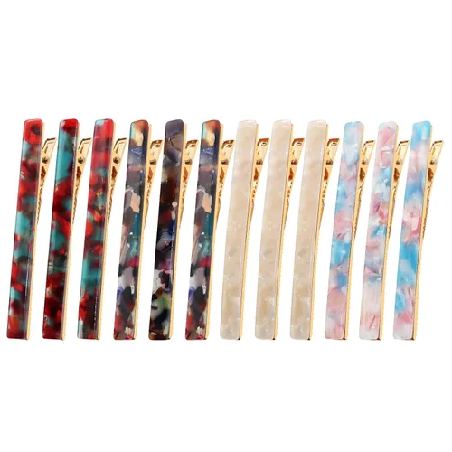 Miniatura 10 de Cobahom 6 pinzas para el cabello, accesorios para el cabello para mujeres, pasadores de pico de pato de resina, pinzas para el cabello elegantes