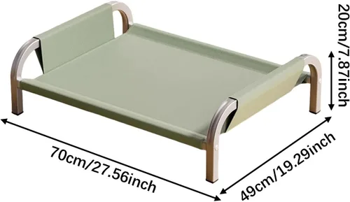 Miniatura 4 de Elevated Pet Bed Raised Cat Dog Bed Sturdy Breathable Portable Comfortable Cot Pet Hammock for Indoor Cats Puppy Kitten Green M- Green L