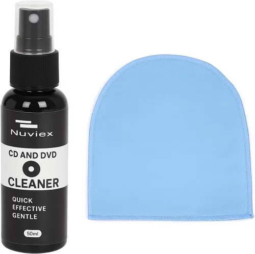 Miniatura 3 de Kit limpiador de discos CD y DVD, incluye solución de limpieza, paño de guante antiestático de microfibra, seguro para CD, DVD y Blu-ray, juego