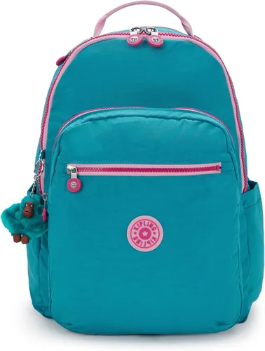 Miniatura 50 de Kipling Seoul - Mochila grande metálica para portátil de 15 pulgadas, Agua (Aqua Flowers)