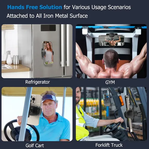 Miniatura 6 de TONDA Soporte magnético para teléfono para gimnasio: soporte magnético ajustable de 360 grados, soporte de trípode para teléfono, accesorios