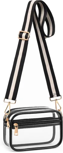 BS-VOG Bolso cruzado transparente aprobado para estadios, bolsos transparentes para mujeres, bolsa pequeña para estadios para eventos, conciertos,