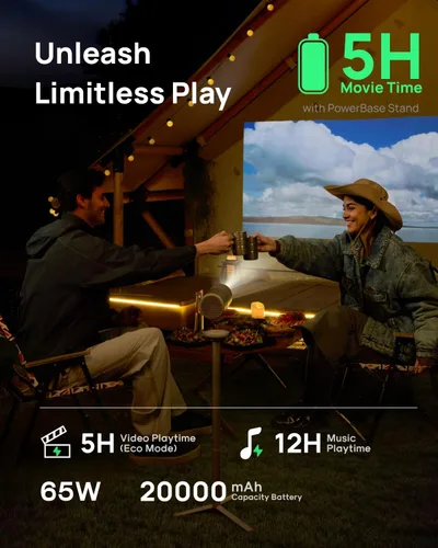Miniatura 6 de XGIMI MoGo 4 2025 NUEVO Proyector portátil con soporte PowerBase, 5 horas de reproducción, Google TV con Netflix con licencia, soporte ajustable