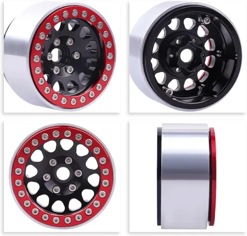 Miniatura 5 de HobbyPark Ruedas Beadlock de aluminio 1.9 para rastreador RC a escala 1/10, compatible con Traxxas TRX4 Axial SCX10 Redcat Gen 8 RC4WD, 4 piezas