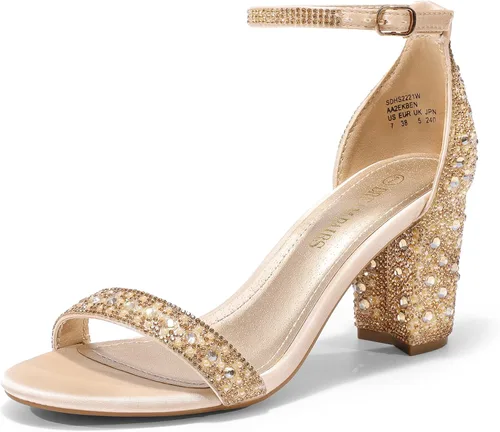 Miniatura 30 de DREAM PAIRS - Sandalias de tacón grueso y bajo para mujer