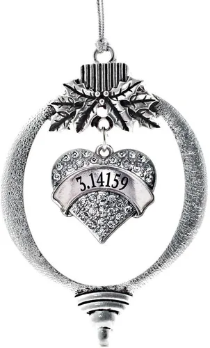 Miniatura 48 de Inspired Silver - Red Merry - Adorno de Navidad plateado - Adorno de árbol de Navidad con dije de corazón con circonita cúbica - Decoración colgante