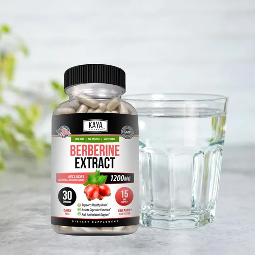 Miniatura 7 de Kaya Naturals Extracto de berberina HCL de 1200 mg - Sistema inmunológico - Niveles de gluco - Salud intestinal (vegetariano, sin OMG y sin gluten)