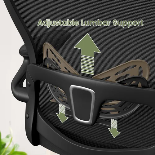 Miniatura 4 de Homall Silla ergonómica para computadora de oficina, silla de escritorio con reposacabezas 3D, soporte lumbar ajustable, silla de malla con respaldo