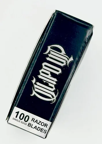Miniatura 3 de Cuchillas de afeitar profesionales de filo único platino, paquete de 100, acero inoxidable al cromo, recubierto de teflón CLIPD UP