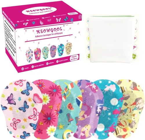 Miniatura 5 de Parches adhesivos para ojos para niños con ojo perezoso, 60+6 parches adicionales, vendajes adhesivos para ambliopía, 6 diseños divertidos