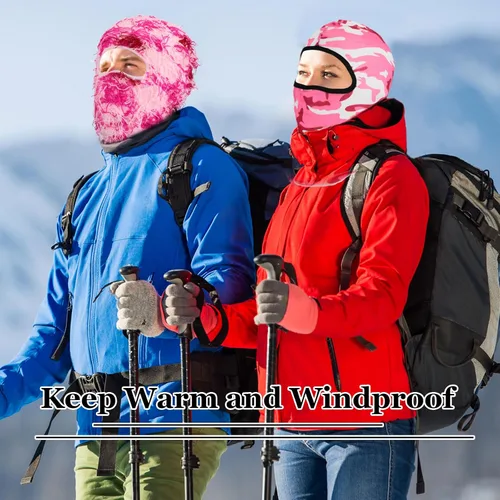 Miniatura 4 de Xtinmee Pasamontañas de esquí, pasamontañas desgastados, máscara de cara completa para hombres y mujeres, resistente al viento, camuflaje, cubierta