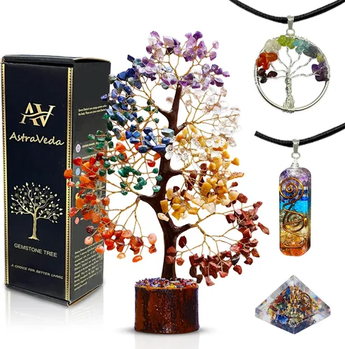 Árbol de Cristal, 7 Piedras de Chakra, Feng Shui, Árbol Sanador, Piedras Preciosas, Regalos de Cristal para Mujeres, Piedras Sanadoras, Regalos