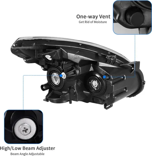 Miniatura 3 de DWVO Conjunto de faros delanteros compatible con 08-13 2008-2013 Rogue Faros delanteros de repuesto para el lado del conductor y del pasajero