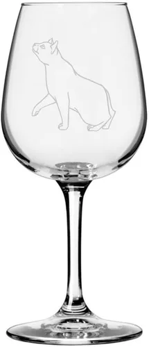 Miniatura 68 de Copa de vino de 12.75 onzas con temática de gato abisinio grabada para todo uso