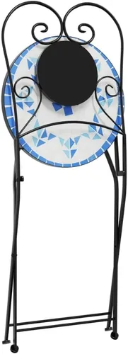 Miniatura 4 de vidaXL Sillas de bistro plegables 2 piezas, silla plegable, silla de comedor bistró para jardín al aire libre, muebles de patio, cerámica azul