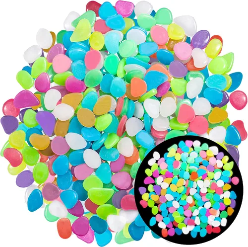 Miniatura 18 de OSOPOLA 150 PCS Piedras Luminosas - Rocas Luminosas Azules Decoraciones DIY Guijarros Decorativos para Acuario Pecera Acera Jardín Camino Patio