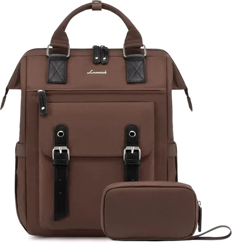 LOVEVOOK - Mochila para laptop, para viaje de trabajo, bolso de enfermera, profesor, médico, viajero, para computadora de negocios, mochila Marrón-
