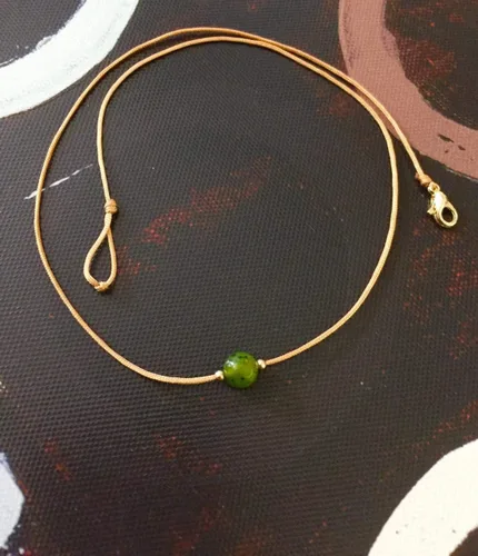 Miniatura 3 de Collar de piedras preciosas, gargantilla de jade nefrita natural de Canadá, collar impermeable, collar delicado simple, gargantilla delicada, collar