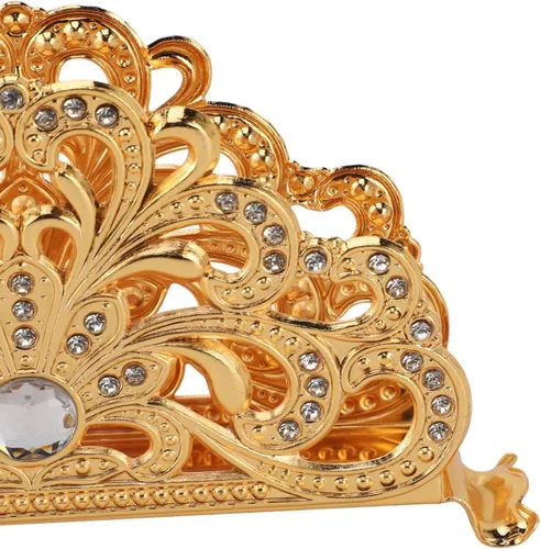 Miniatura 7 de Servilletero de metal dorado, dispensador de pañuelos, organizador de servilletas de mesa para cocina, restaurante, cena, fiesta, decoración de mesa