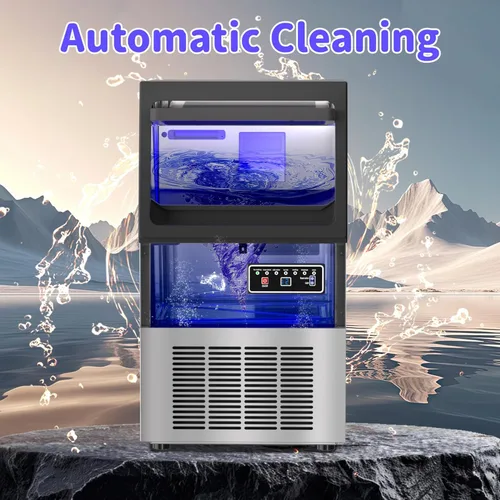 Miniatura 7 de Máquina de hielo comercial de pepitas de 80 libras/24 horas con almacenamiento de 15 libras, máquina de hielo de pellets de acero inoxidable, lista