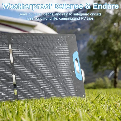 Miniatura 5 de Panel Solar Portátil de 110W para Estación de Energía, Paneles Solares Plegables ETFE de Alta Eficiencia del 23.5% con Cargador, Salida QC3.0 USB-A
