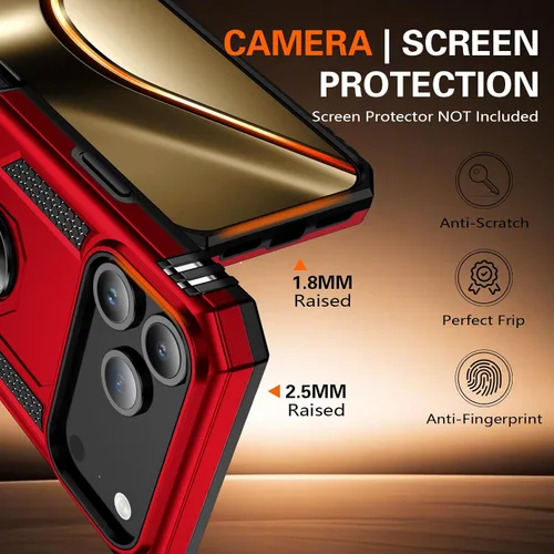 Miniatura 5 de 17 Pro - Funda de teléfono para hombre con anillo de soporte, armadura resistente de grado militar para iPhone 17 Pro, funda a prueba de golpes, Azul