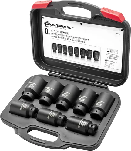 Miniatura 8 de Powerbuilt 648635 - Juego de 4 piezas de tuercas de eje de 1.181 in, 1.260 in, 1.339 in, 1.417 in, herramientas para quitar tuercas de eje de rueda