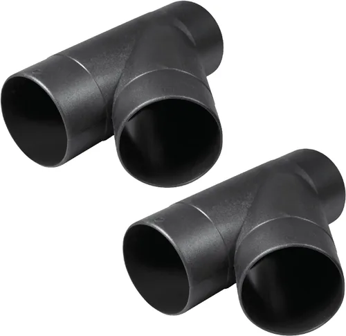 Miniatura 10 de POWERTEC 70344-P2 2-1/2" OD 90 grados Codo - Conector colector de polvo de plástico ABS (negro), paquete de 2