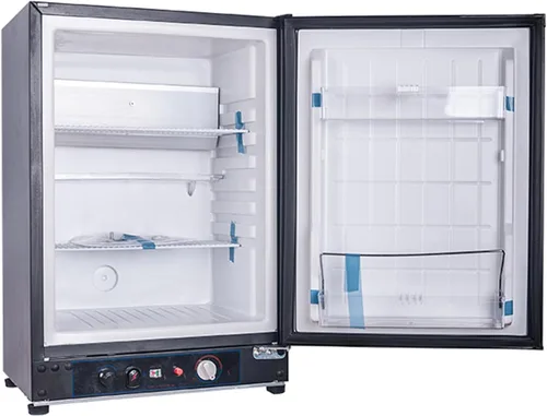 Miniatura 7 de Smad Refrigerador RV de 3 vías de 1.4 pies cúbicos, refrigerador de propano LPG/110V/12V fuera de la red, refrigerador de 3 vías con puerta