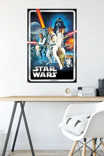 Miniatura 4 de Star Wars: A New Hope - Póster clásico de pared, 34 pulgadas de largo x 22.4 pulgadas de ancho, versión sin marco