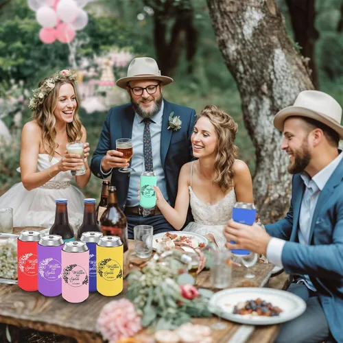 Miniatura 7 de Enfriadores de latas delgadas personalizadas para cerveza delgada de 12 onzas y refrescos duros, soporte para enfriadores de latas de neopreno