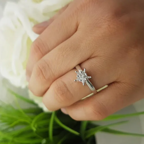 Miniatura 3 de Dazzlingrock Collection - Anillo de compromiso para mujer, 0,20 quilates