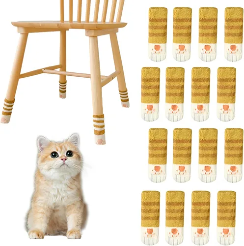 Miniatura 12 de 16 calcetines de silla de gato para patas de silla, protectores de suelo de patas de gato, calcetines para patas de silla para suelos de madera dura