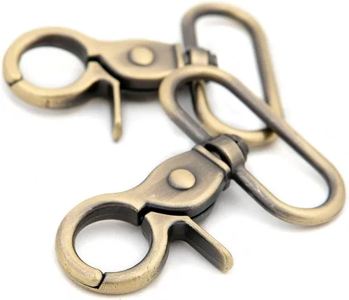 Miniatura 10 de Loosco Broches de gatillo, 6 cierres de gancho ovalados giratorios para gatillo, clips para correas, bolsas, cinturones, artesanía de cuero