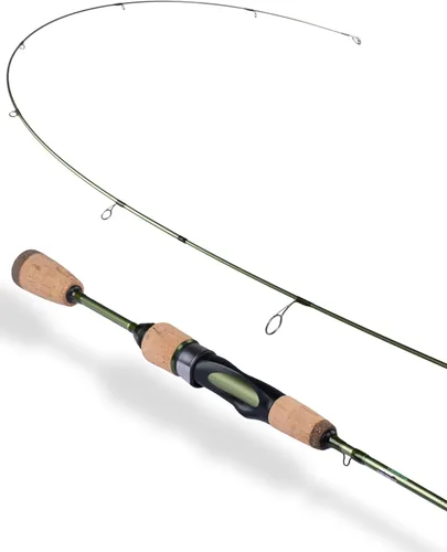 LITTMA Wild Streams Ultralight Spinning&Casting Trout Rod, 2-Piece Fishing Rod for Crappie, Panfish & Micro Fishing, Green Carbon Fiber Blank with