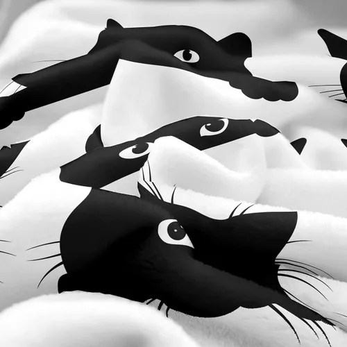 Miniatura 6 de Feelyou Manta mullida de gato negro para niños pequeños, linda manta de forro polar con diseño de gatito kawaii, súper suave y acogedora, 30 x 40