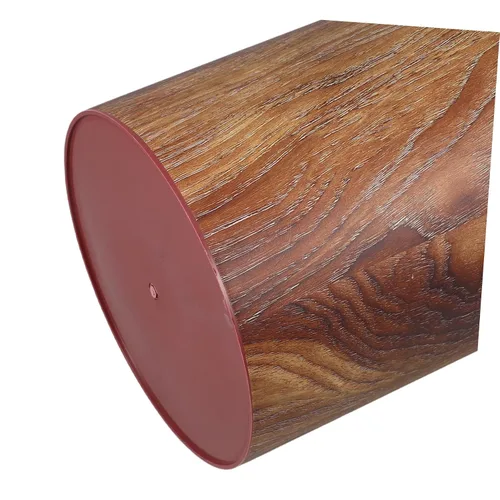Miniatura 3 de STOBOK 1 bote de basura, cesta de basura para baño, papelera de madera con patrón de madera, contenedor de basura retro, contenedor de basura