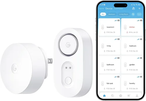 Miniatura 13 de GoveeLife Detector Inteligente de Fugas de Agua Mejorado 1s con Alcance Ultra Largo de 1804 pies, Sensor de Agua WiFi con SMS/Correo
