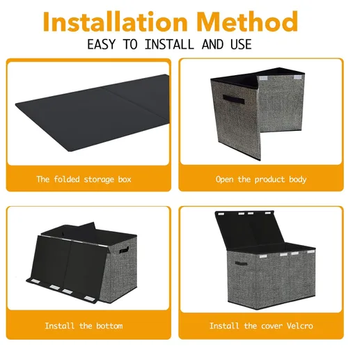 Miniatura 6 de Pantryily Caja organizadora grande de juguetes, cajas plegables para juguetes para niños, contenedores con tapas y asas para sala de estar, sala