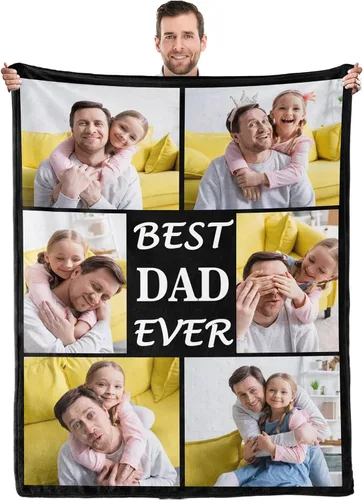 Miniatura 15 de Youltar Regalos para papá, manta personalizada con foto, regalos personalizados para el Día del Padre, regalos de cumpleaños para papá de parte