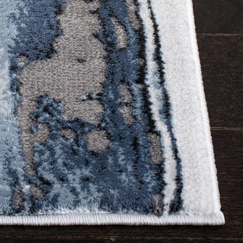 Miniatura 2 de SAFAVIEH Craft Collection - Alfombra decorativa, 2'3" x 4', azul y gris, diseño abstracto moderno, no desprende pelusa y de fácil cuidado, ideal