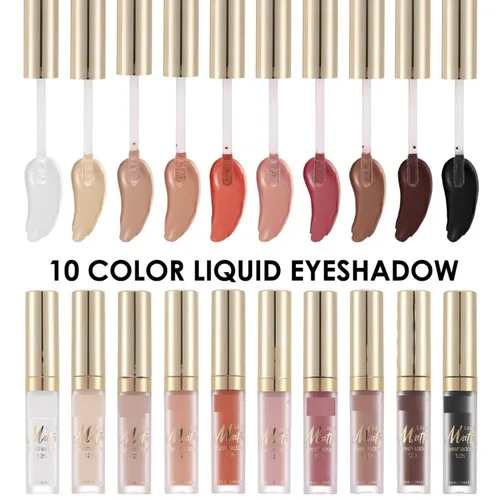 Miniatura 4 de Sombra de ojos líquida mate, 8 colores, sombra de ojos cremosa, suave y cremosa, de larga duración e impermeable, ligera sombra de ojos crema