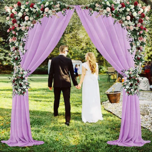 Miniatura 2 de H.VERSAILTEX Cortinas de gasa transparente para fiestas, cortinas de fotografía para decoración de bodas, fiestas, 5 x 7 pies, cortinas de fiesta