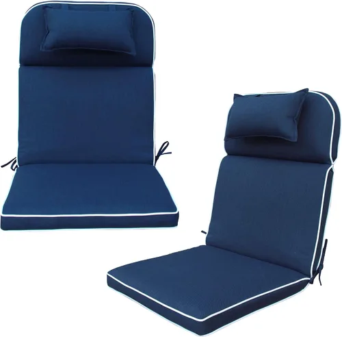 Miniatura 8 de Cojines de repuesto para sillas de respaldo alto para patio al aire libre, cojines para silla Adirondack con respaldo, juego de 2, olefina verde