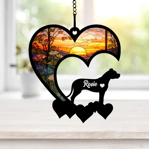 Miniatura 32 de NAZENTI Atrapasoles personalizado de sabueso afgano, adorno conmemorativo personalizado para la pérdida de mascotas, regalo de condolencia