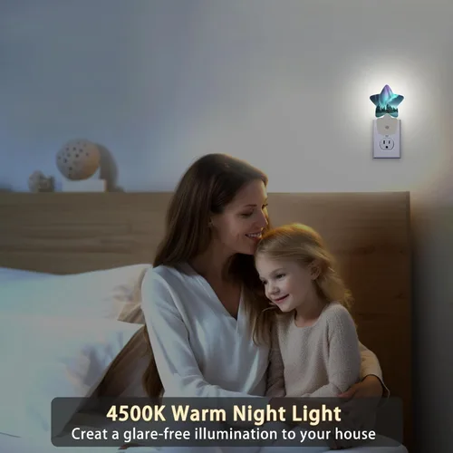 Miniatura 5 de Northern Lights Forest - Luz nocturna enchufable con sensor de atardecer a amanecer para dormitorio, baño y sala de estar, lámpara apta para dormir